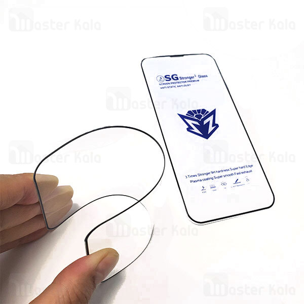 گلس تمام صفحه تمام چسب آیفون Apple iPhone 15 Pro SG Stronger Glass